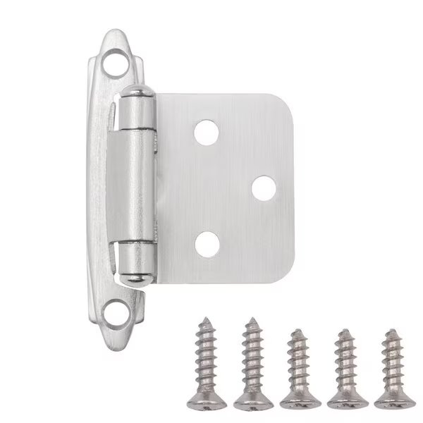 Satin Nickel Traditional Variable Overlay Hinge (10-pairs), South Main Hardware, Mfr#: SH7114-SN-VO-10